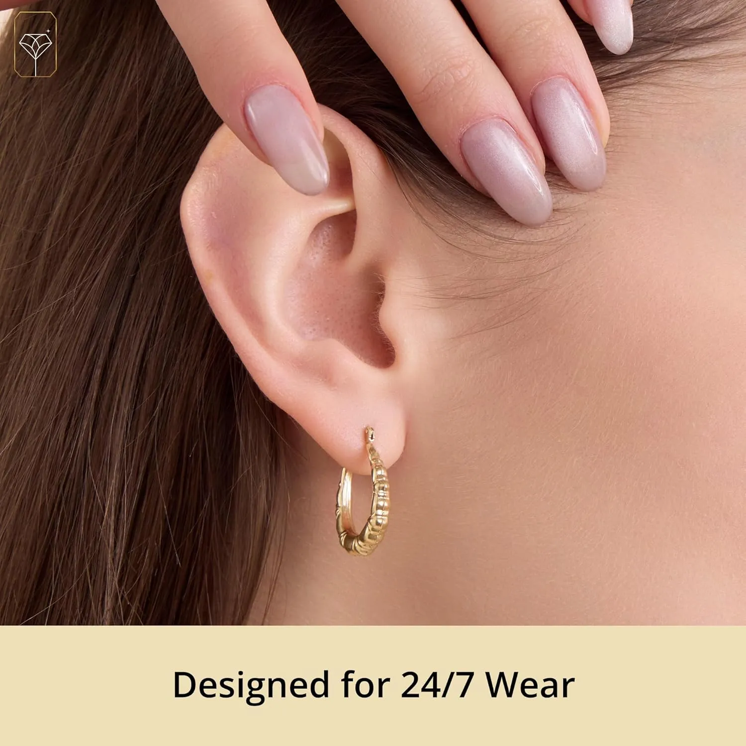 Solid 10k Yellow Gold Hoops Earrings for Women | Hypoallergenic Real Gold Hoops with Secure Click Tops | Anti-Tarnishing Solid Gold Earrings in Various Styles by MAX   STONE
