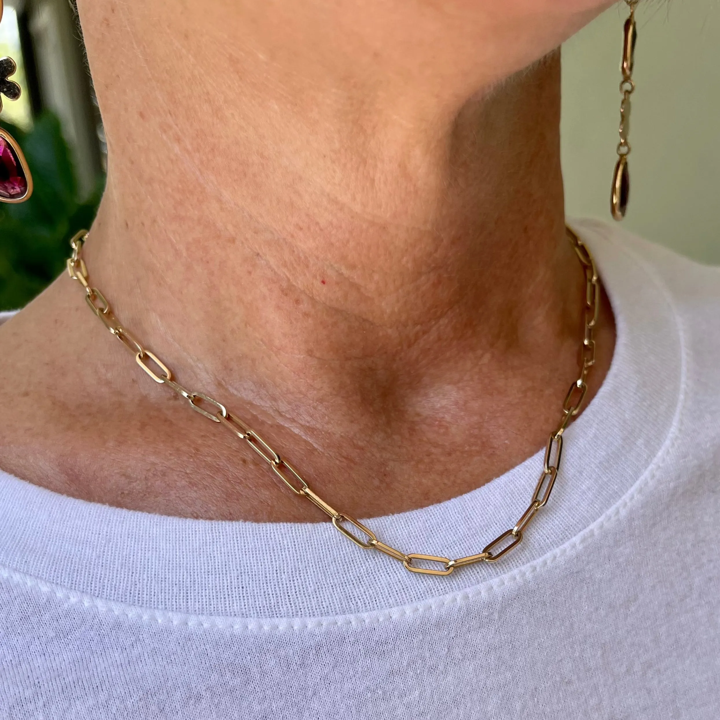 Solid Gold Paper Clip Chain