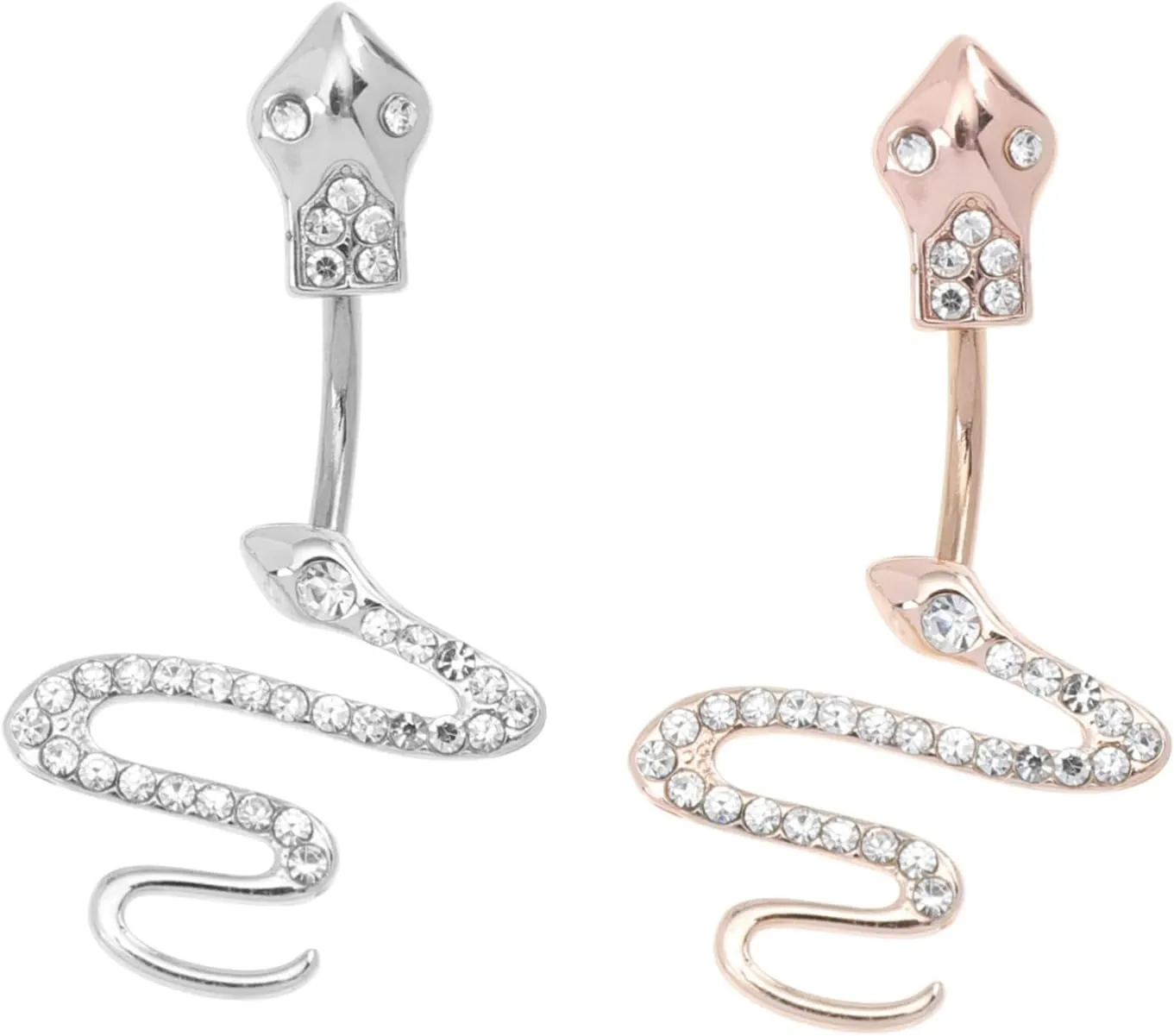 Stainless Steel Snake Navel Decoration Belly Button Ring Jewelry Comfortable Belly Ring Hoop for Women
