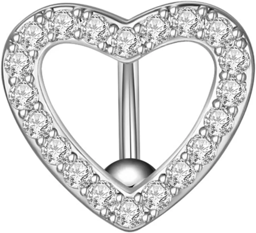 Stainless Steel Zircon Belly Button Ring Navel Piercing Jewelry Cute Belly Ring for Dance Party
