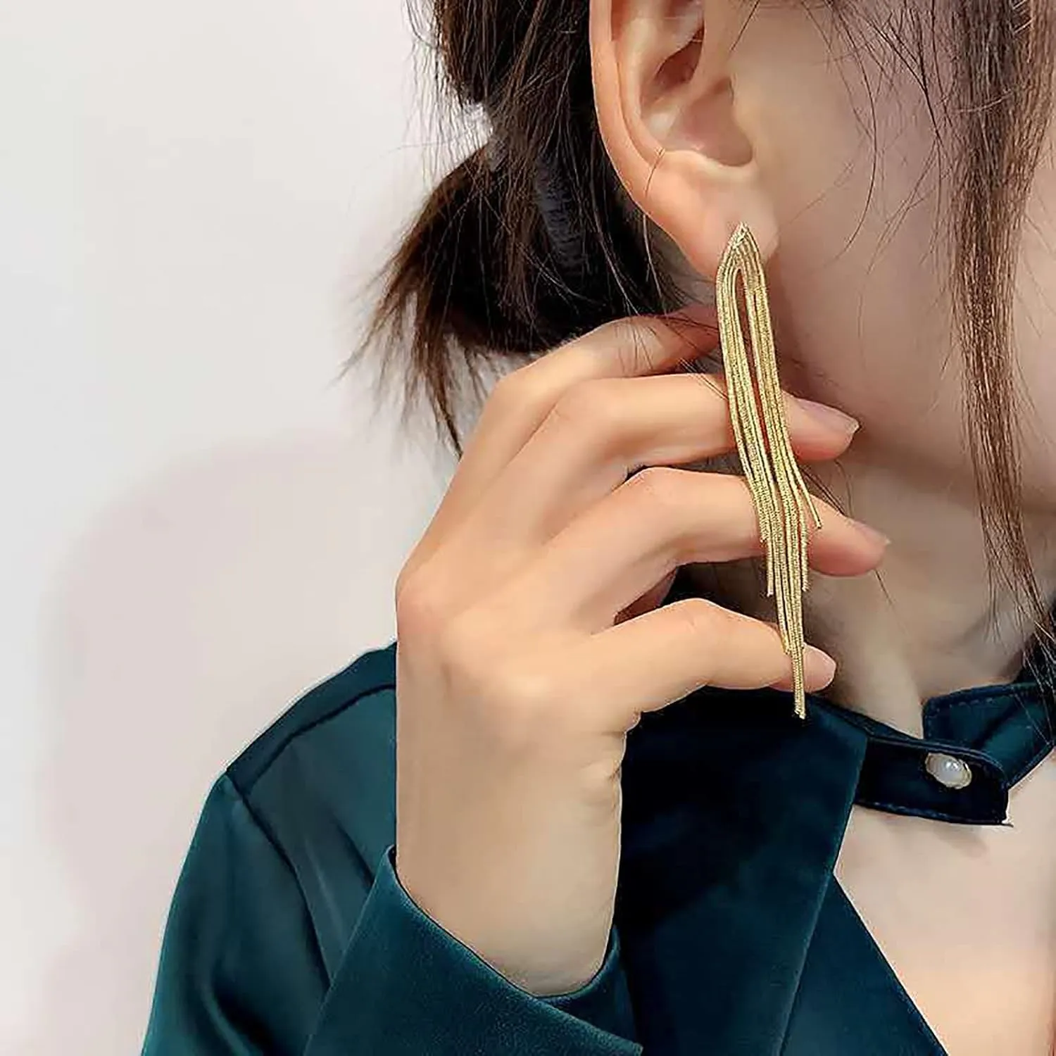 Tassel Earrings for Women Disco Chain Dangle Drop Earrings Wedding Bridesmaid Earrings for Party