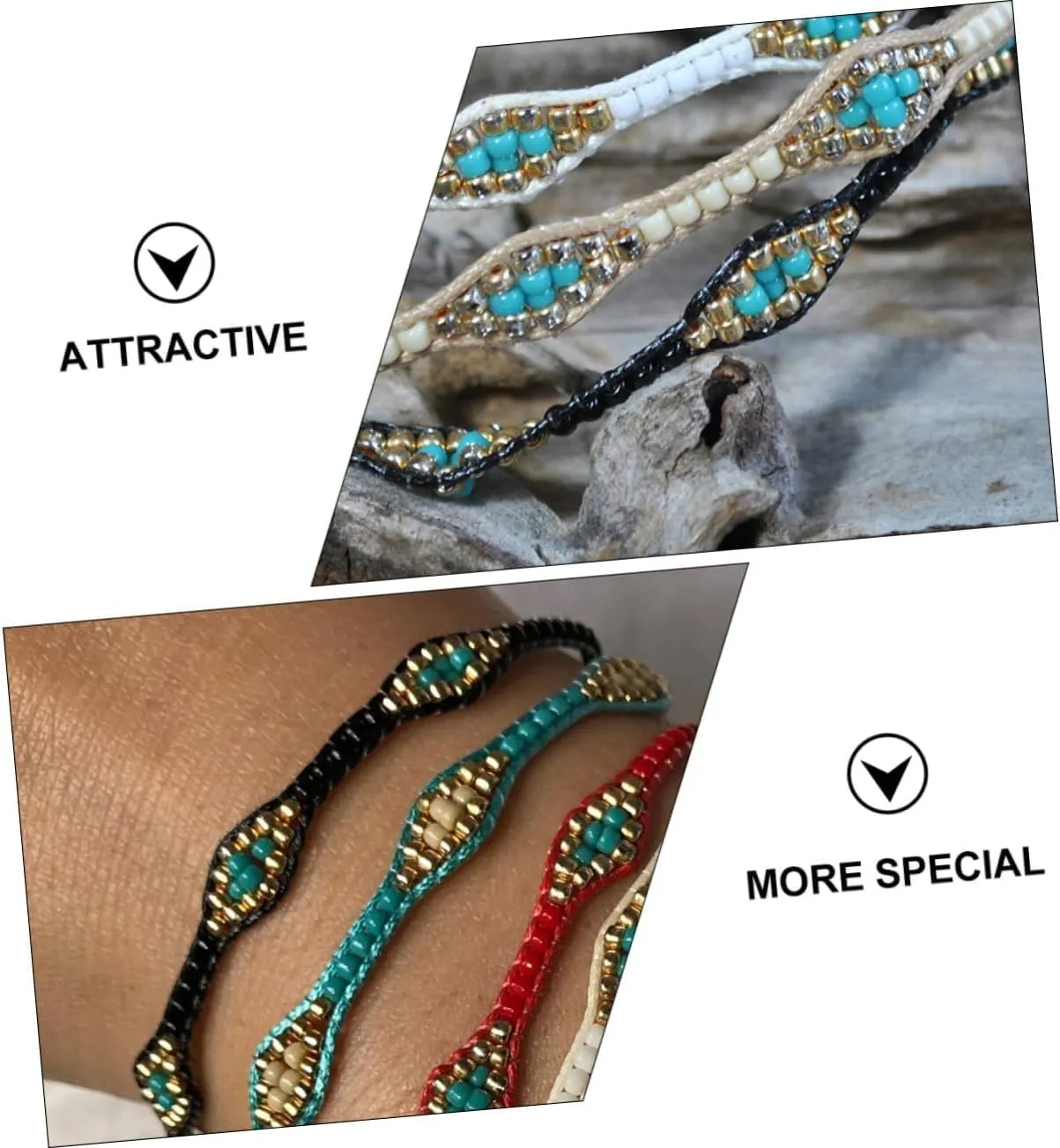TENDYCOCO 1 PC Colorful Bead Bracelet Bracelets Colorful Bracelets for Women Fabric Wirstlet Women Bracelet Wrist