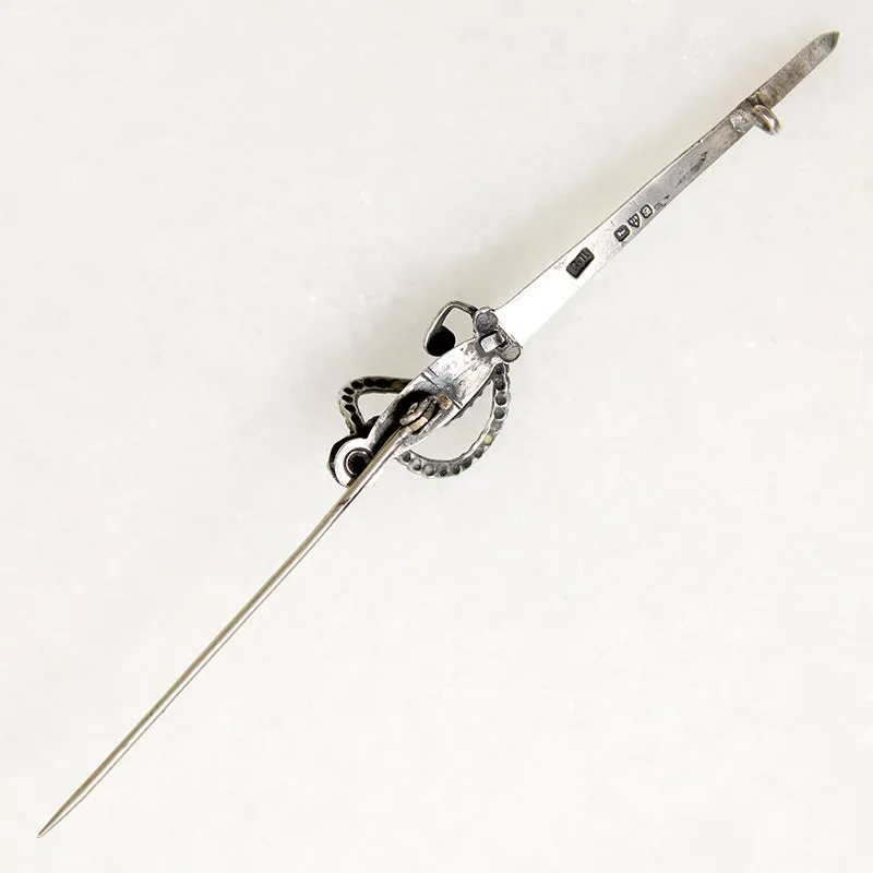Tentacled Silver Sword Brooch by Chas. Horner