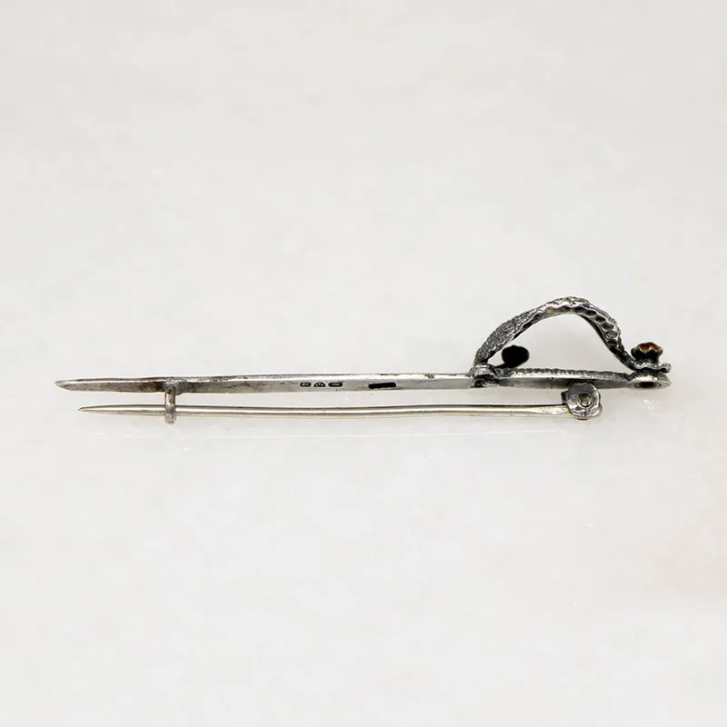 Tentacled Silver Sword Brooch by Chas. Horner