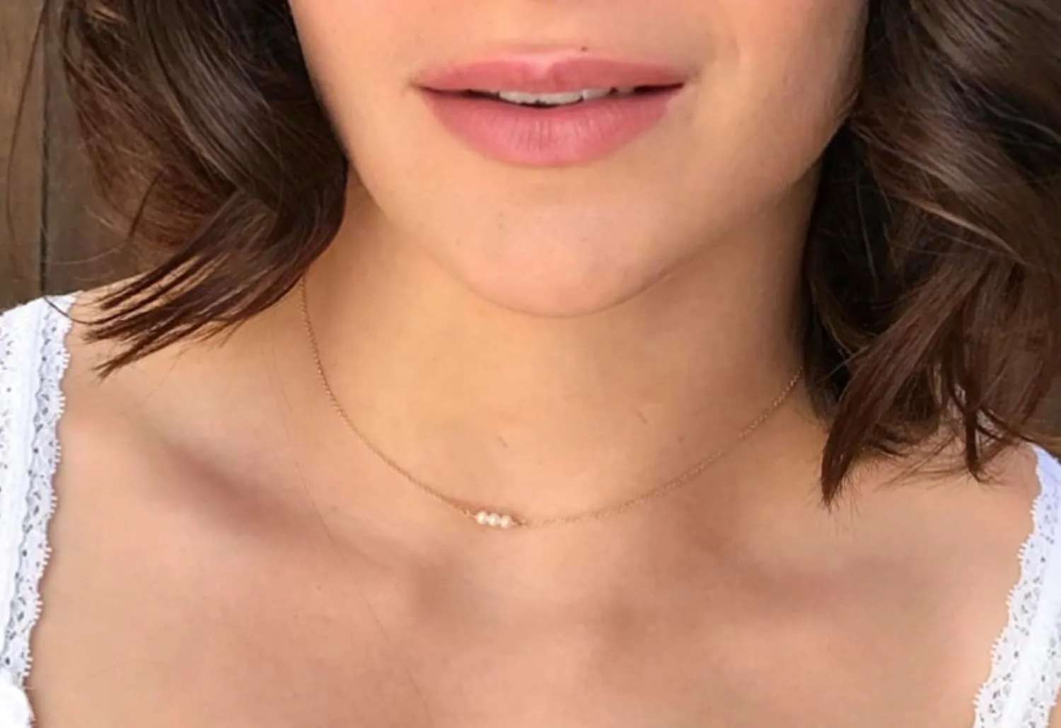 Tiny Pearl Necklace - Freshwater Pearl Necklace - Small Pearl Choker Necklace - White Cultured Pearl Necklaces for Women (Sterling Silver)