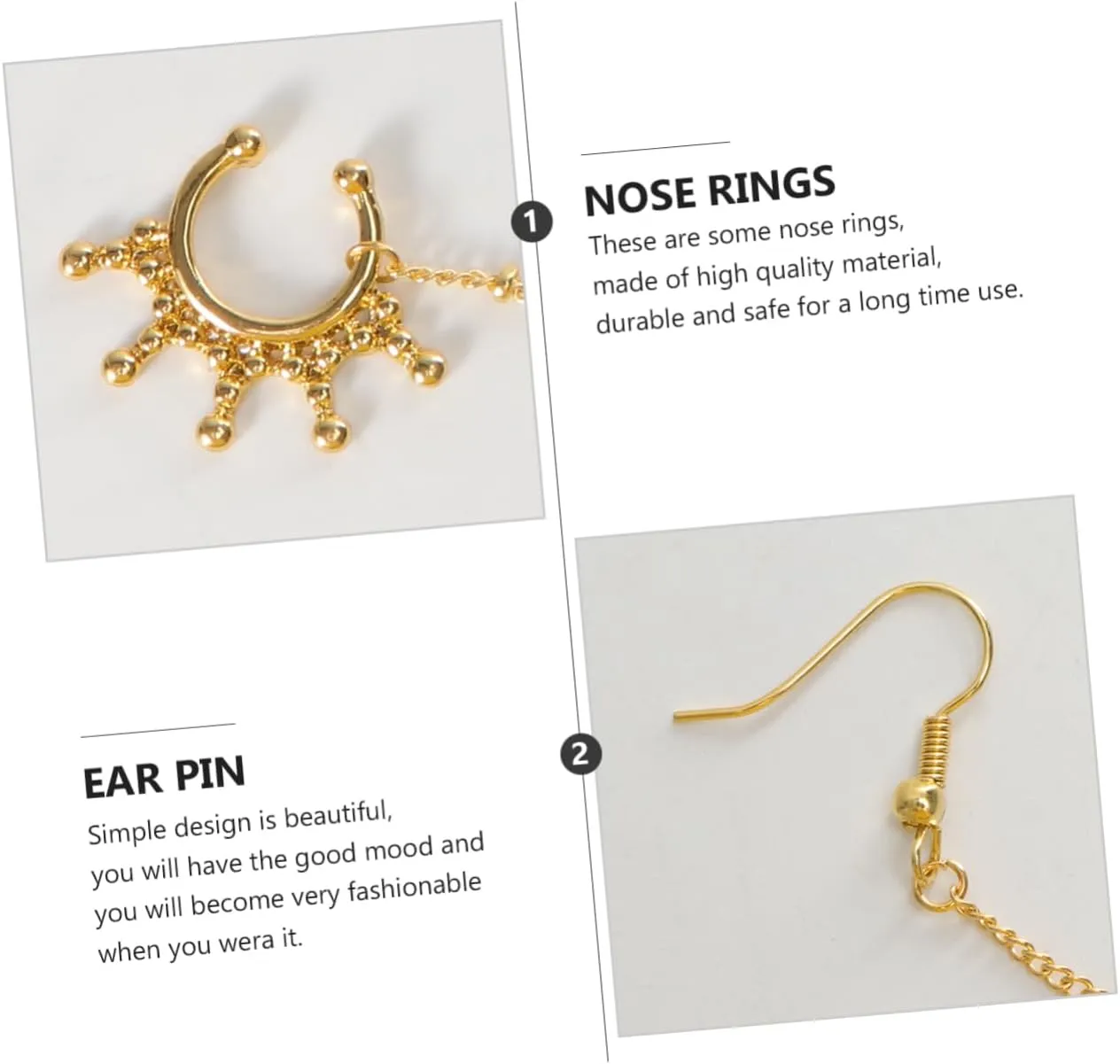 U Shaped Nose Chain Piercing Jewelry Elegant Metal Nose Ring for Parties Clubs and Dance Events Durable