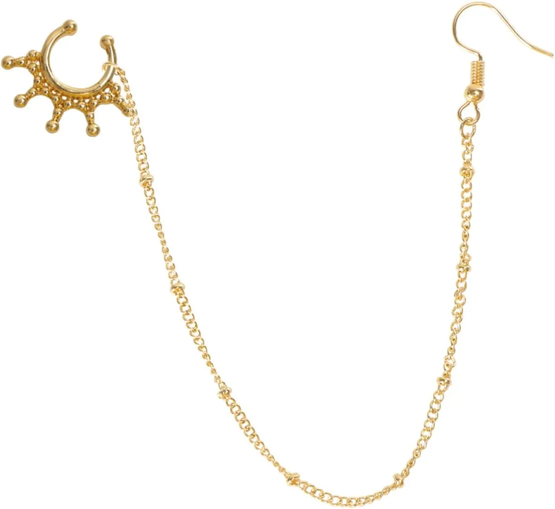 U Shaped Nose Chain Piercing Jewelry Elegant Metal Nose Ring for Parties Clubs and Dance Events Durable
