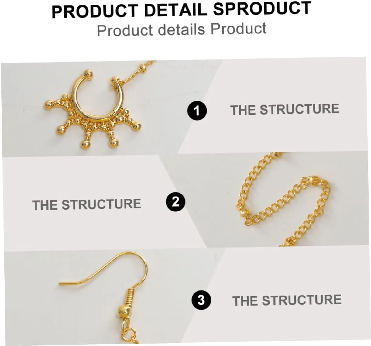 U Shaped Nose Chain Piercing Jewelry Elegant Metal Nose Ring for Parties Clubs and Dance Events Durable