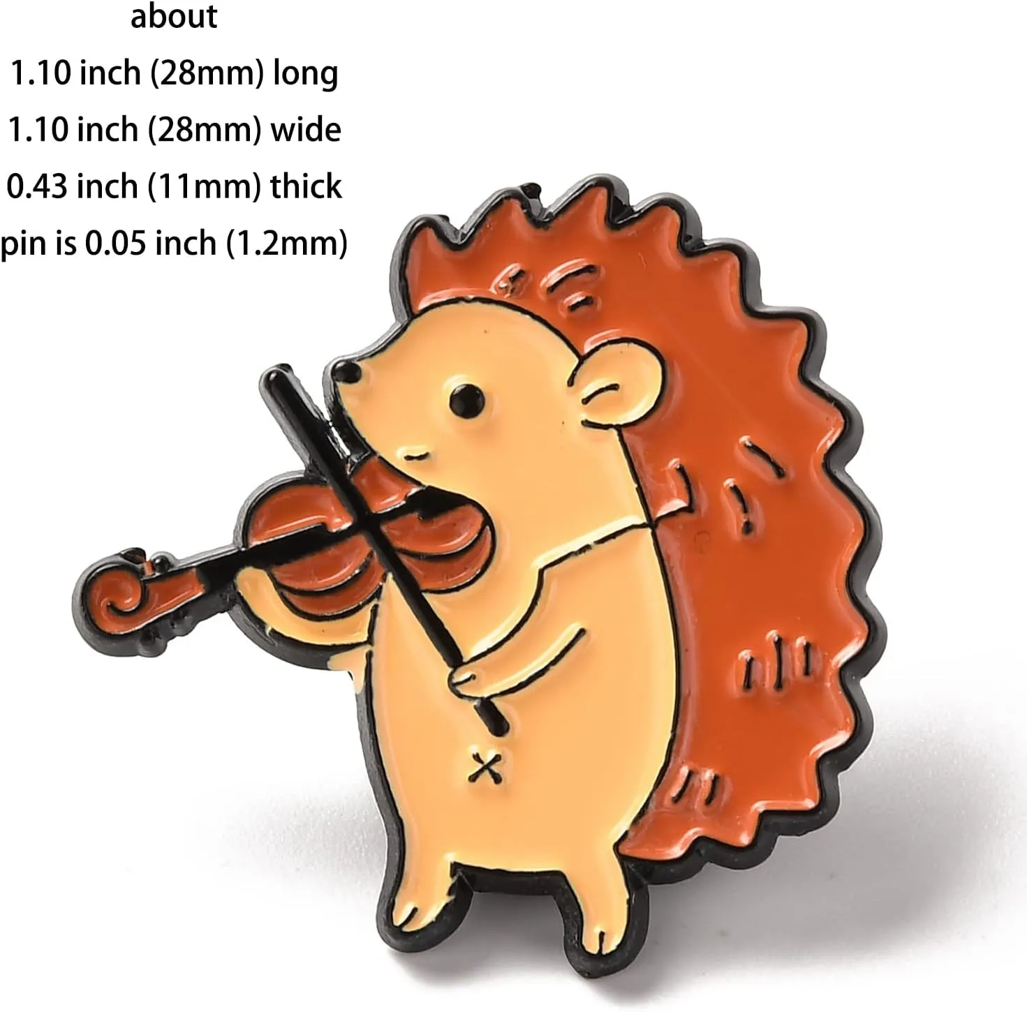 UR URLIFEHALL 10 Pcs Violin Hedgehog Enamel Pins Funny Enamel Lapel Brooches Pins Cute Brooches for Backpacks Clothing Bag Decoration