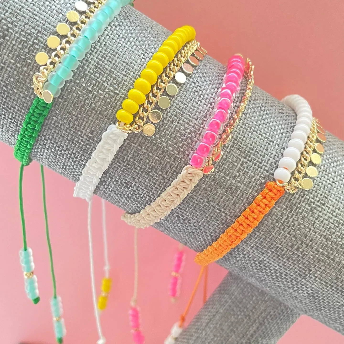 VALENTINA macramé beaded bracelets