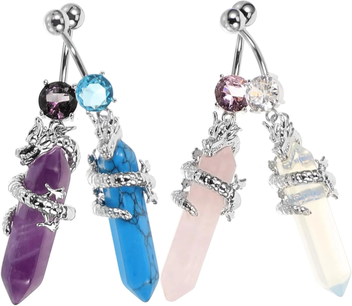 VALICLUD Zircon Belly Button Ring for Women Fashionable Navel Jewelry Comfortable Piercing Accessory