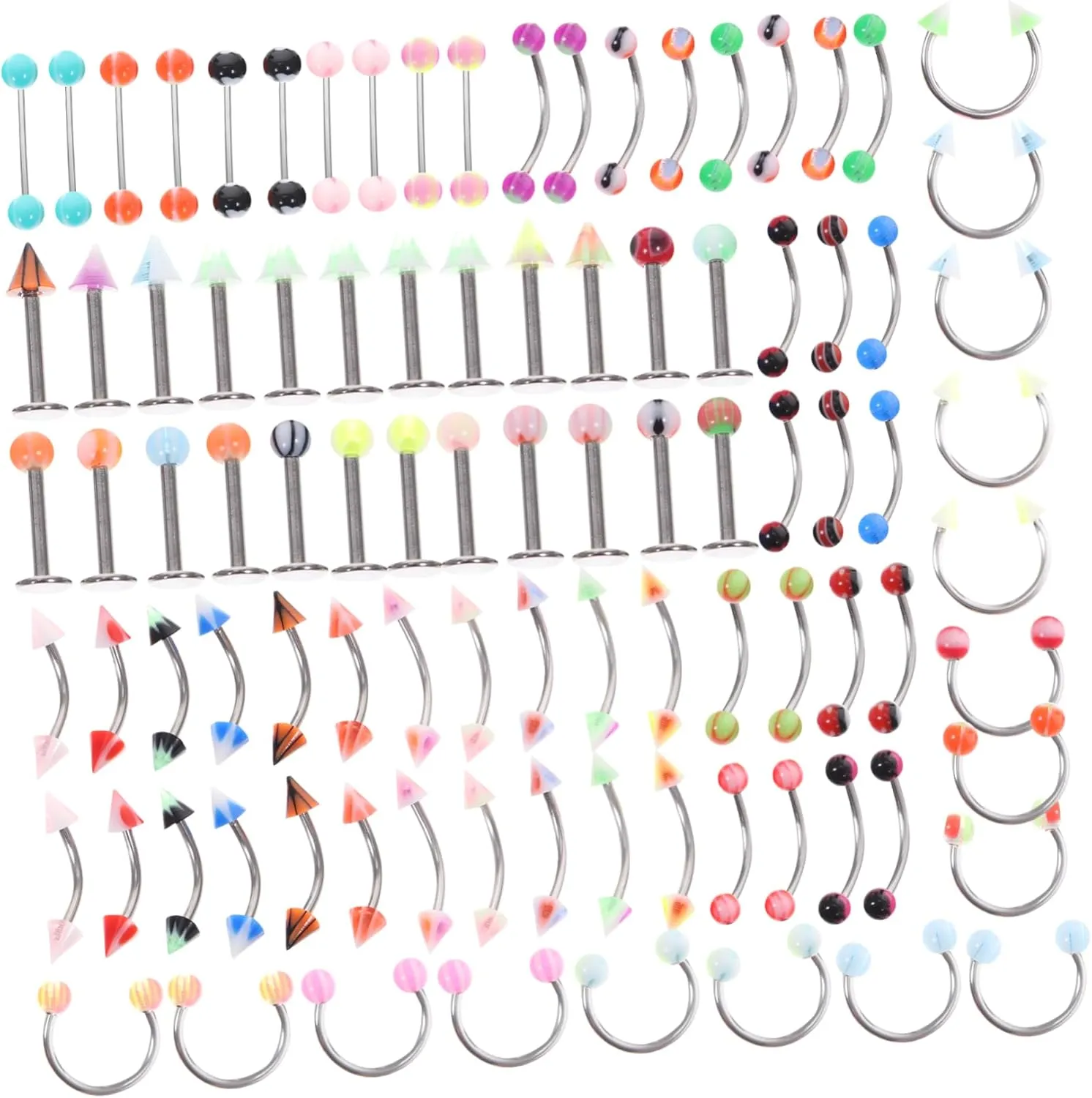 VANZACK 1 Set Jewelry Kit for Women Includes Eyebrow Navel Tongue Lip and Rings Chic and Jewelry for Parties Dance and Everyday Outfits