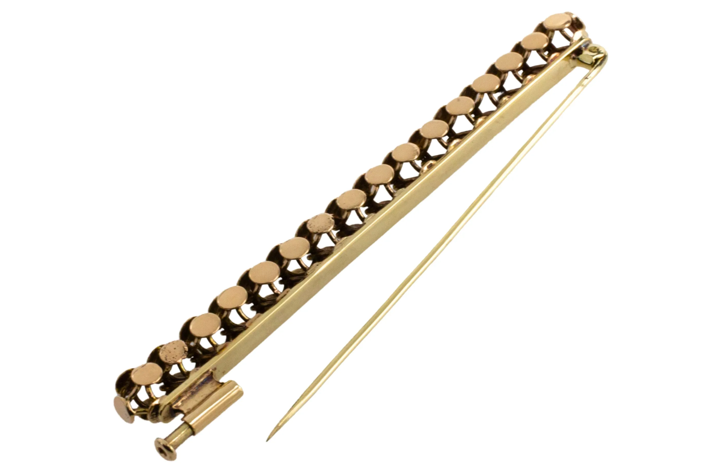 Vintage bar brooch in 14 carat gold