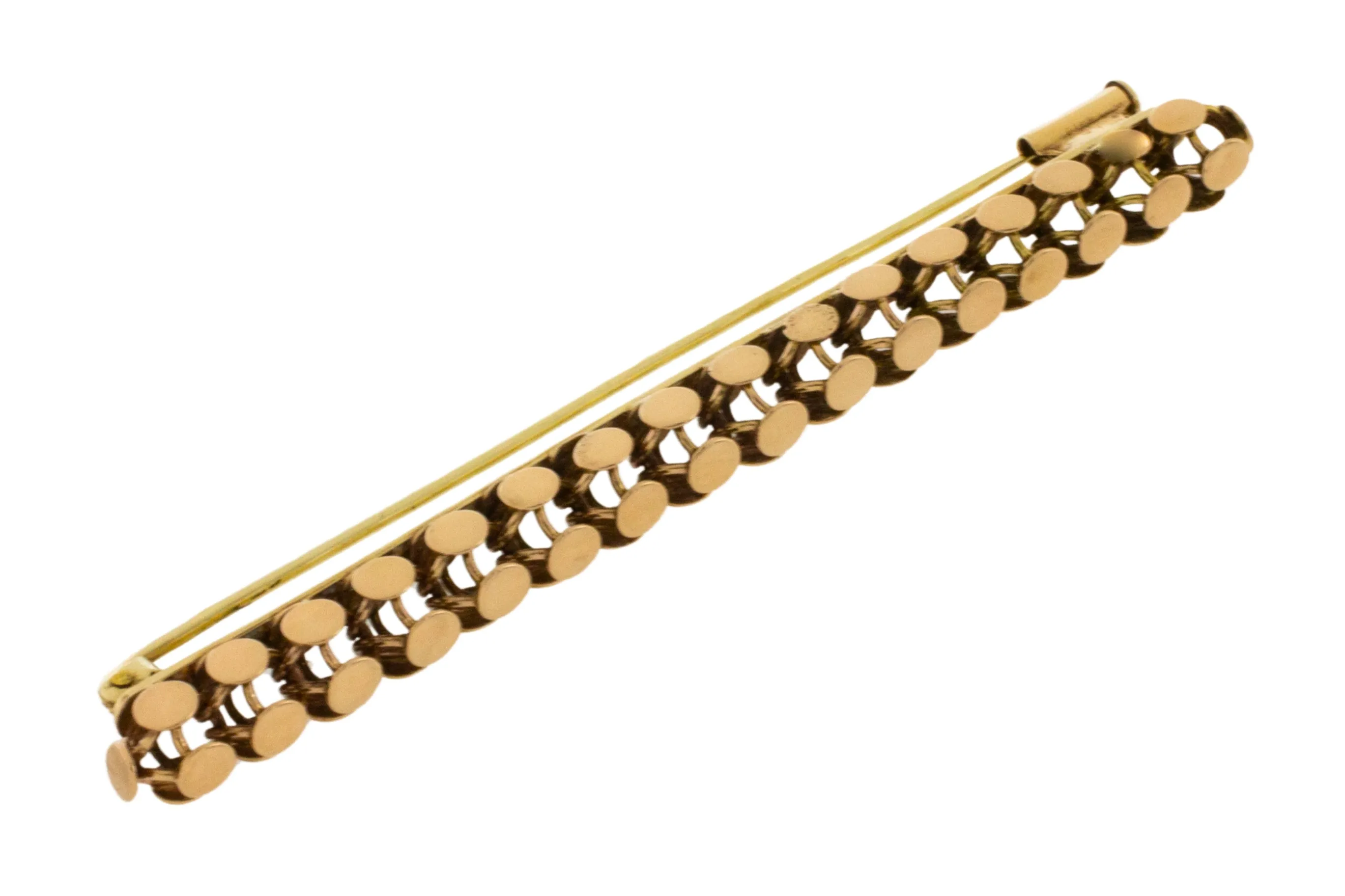 Vintage bar brooch in 14 carat gold