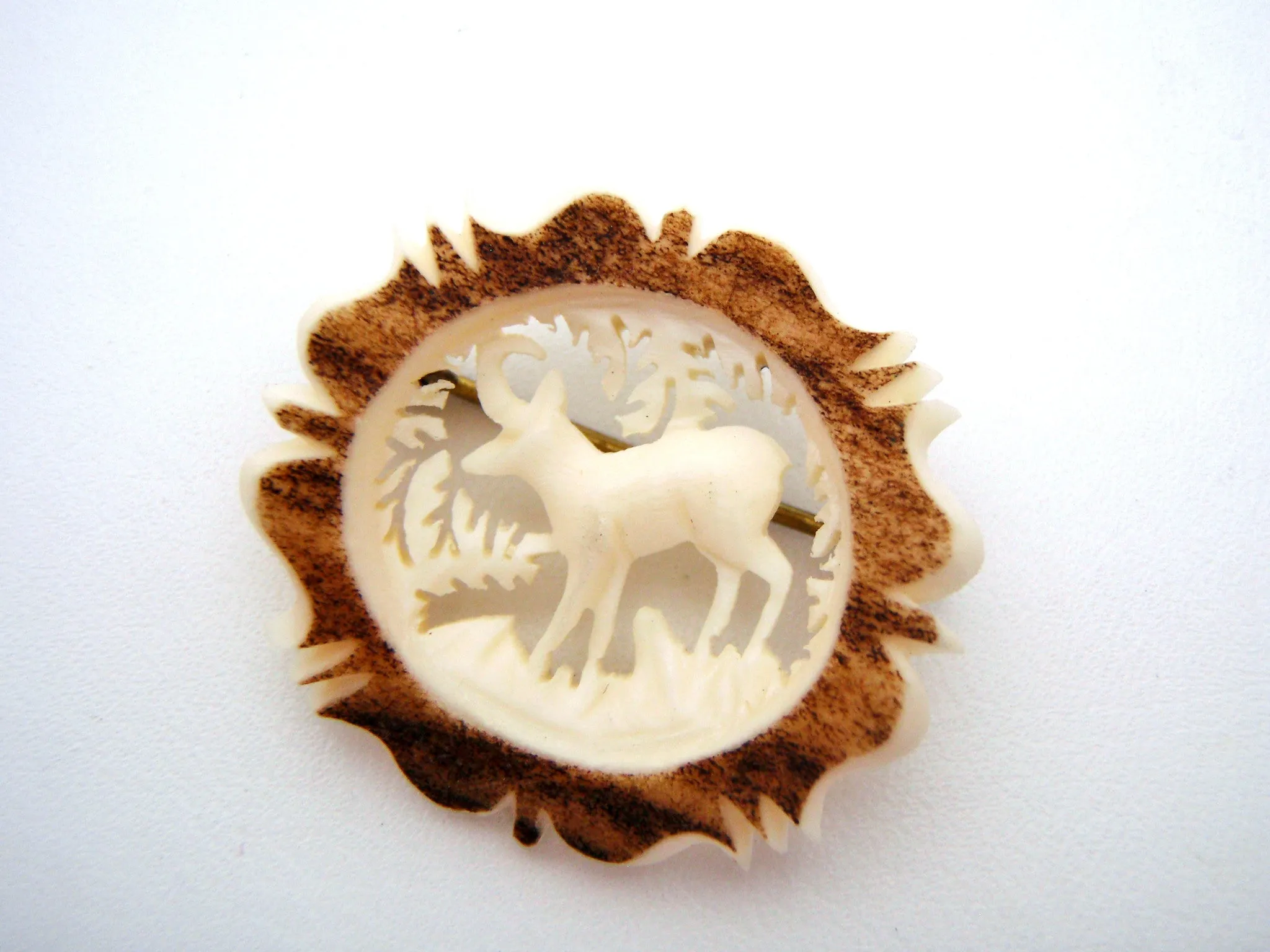 Vintage Deer Brooch Pin Hand Made Austria