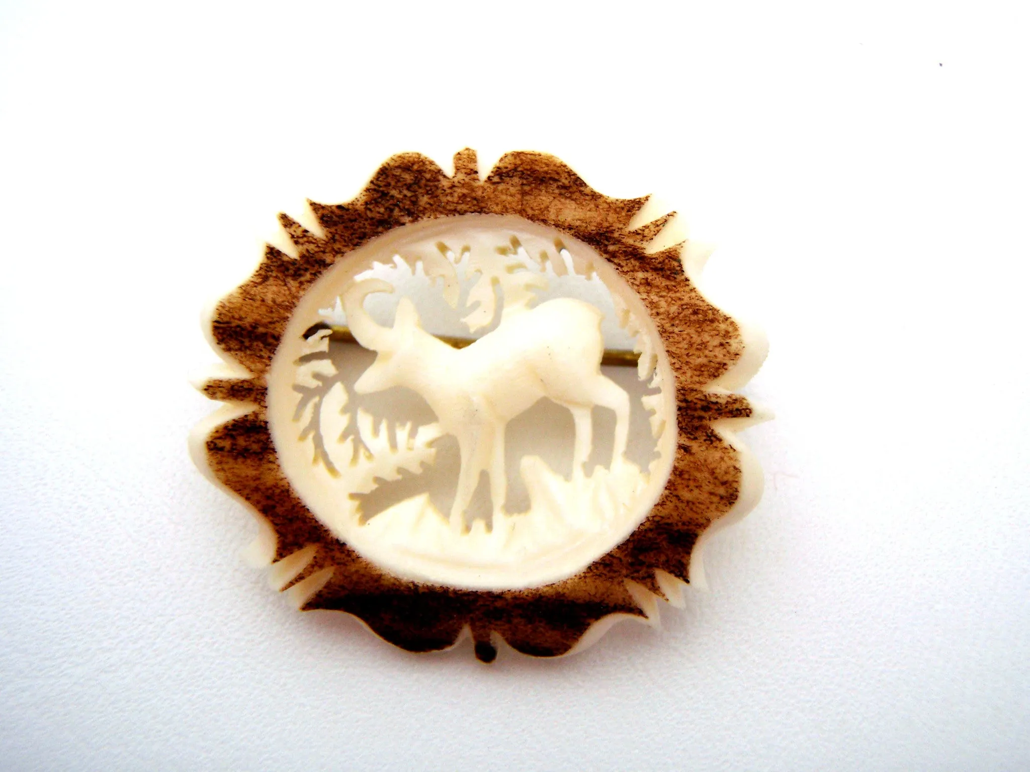 Vintage Deer Brooch Pin Hand Made Austria
