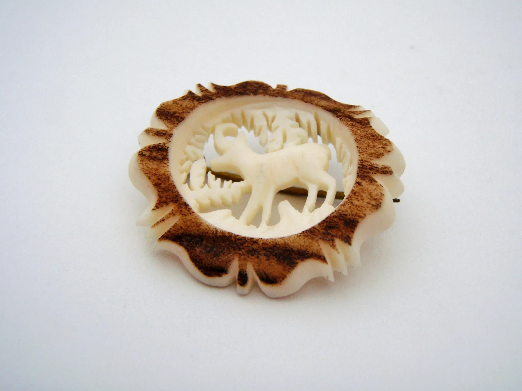 Vintage Deer Brooch Pin Hand Made Austria