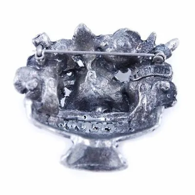 Vintage Pot Metal Floral Brooch Le Blanc 1950S