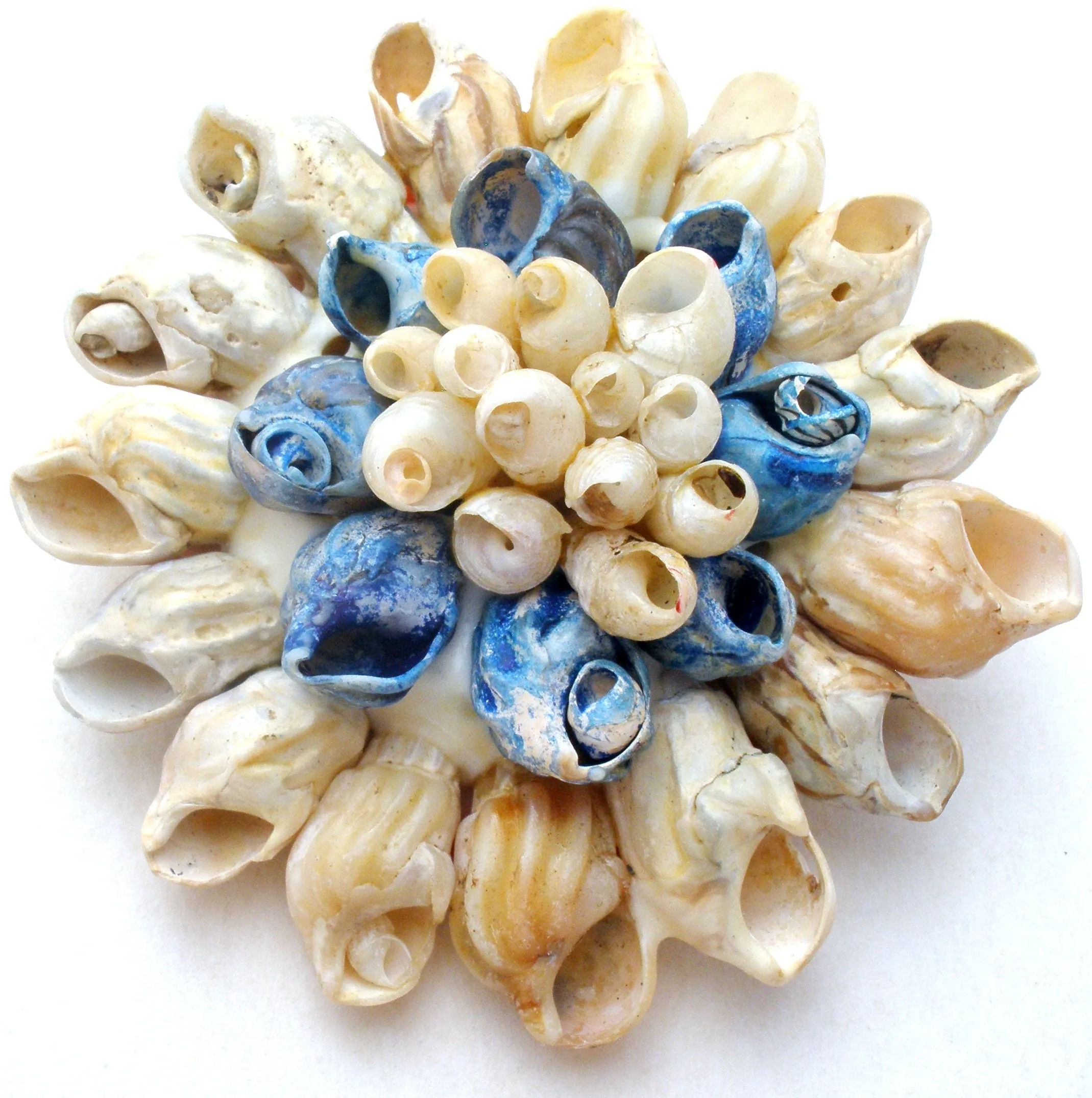 Vintage Seashell Brooch Pin Handmade