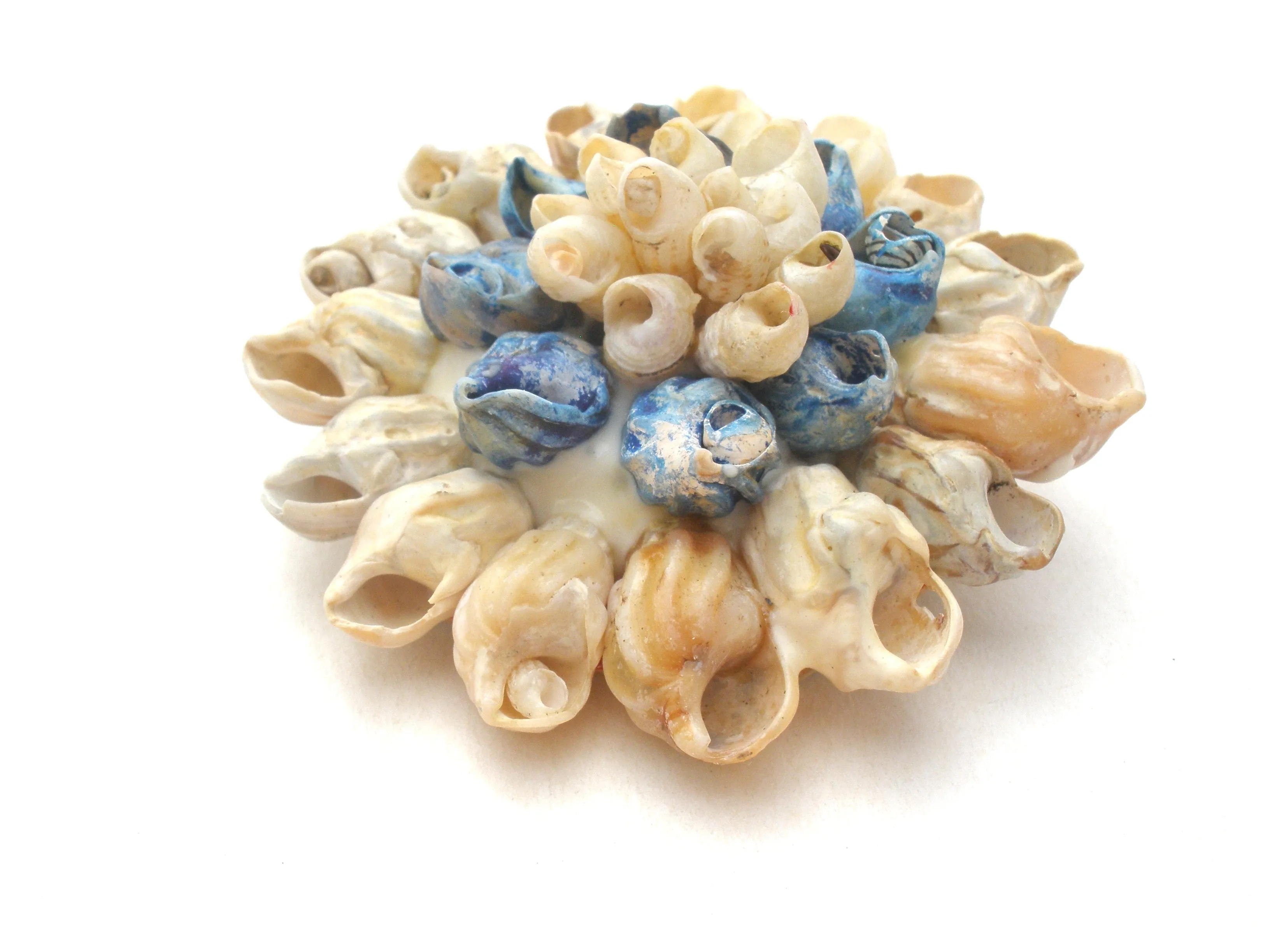 Vintage Seashell Brooch Pin Handmade