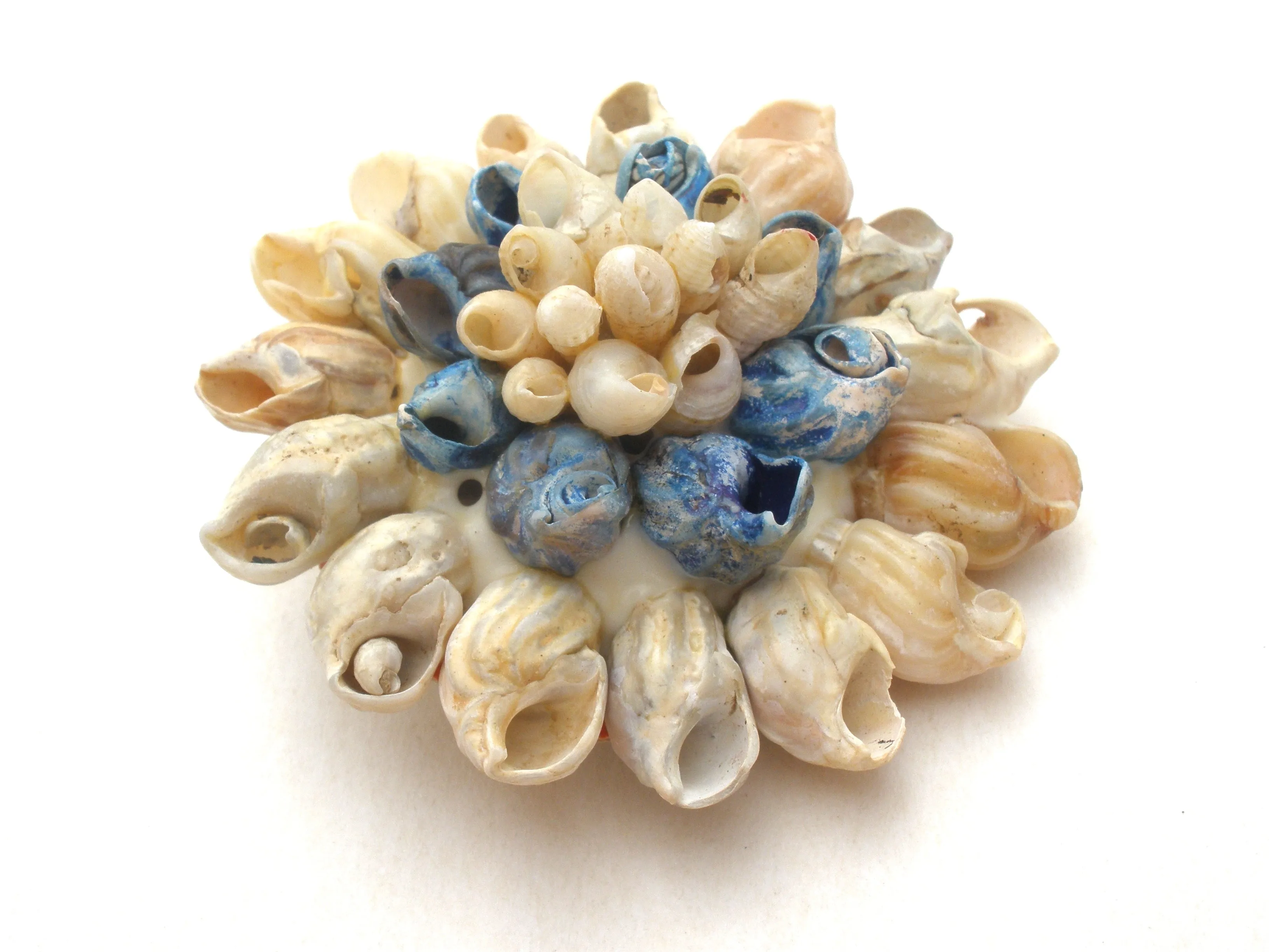 Vintage Seashell Brooch Pin Handmade