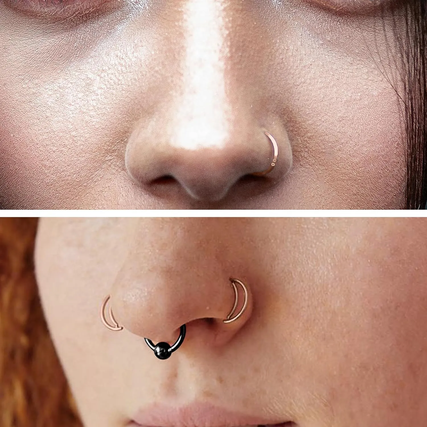 Vsnnsns 20G Nose Rings Studs Piercing Jewelry for Women 316L Surgical Stainless Steel L Shaped Corkscrew Straight Butterfly Heart Diamond CZ Hoop Nose Rings Studs Nostril Piercing Jewelry Silver Gold