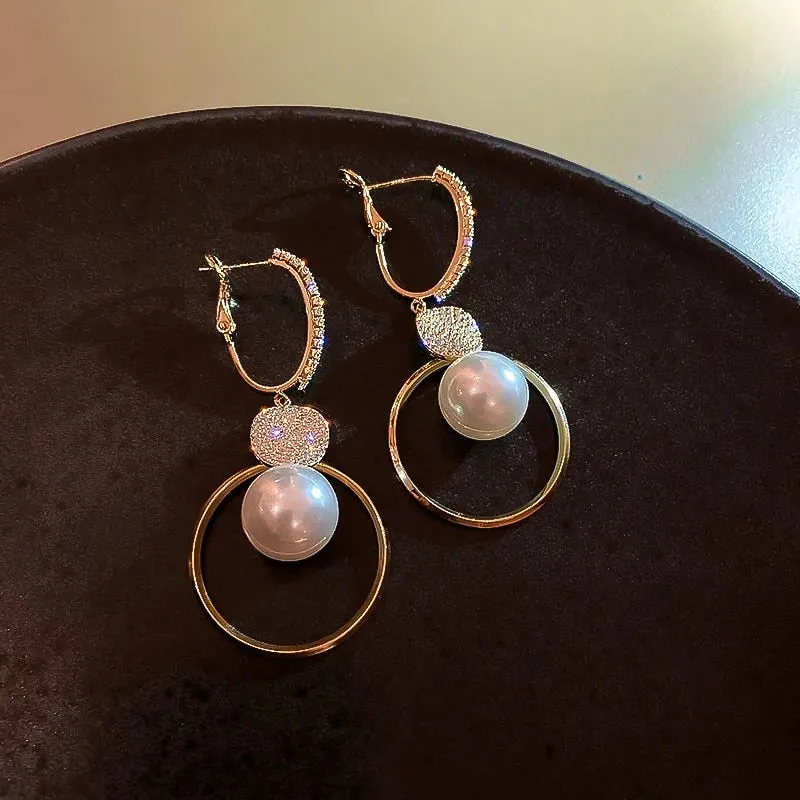 White Pearl Drop Earrings