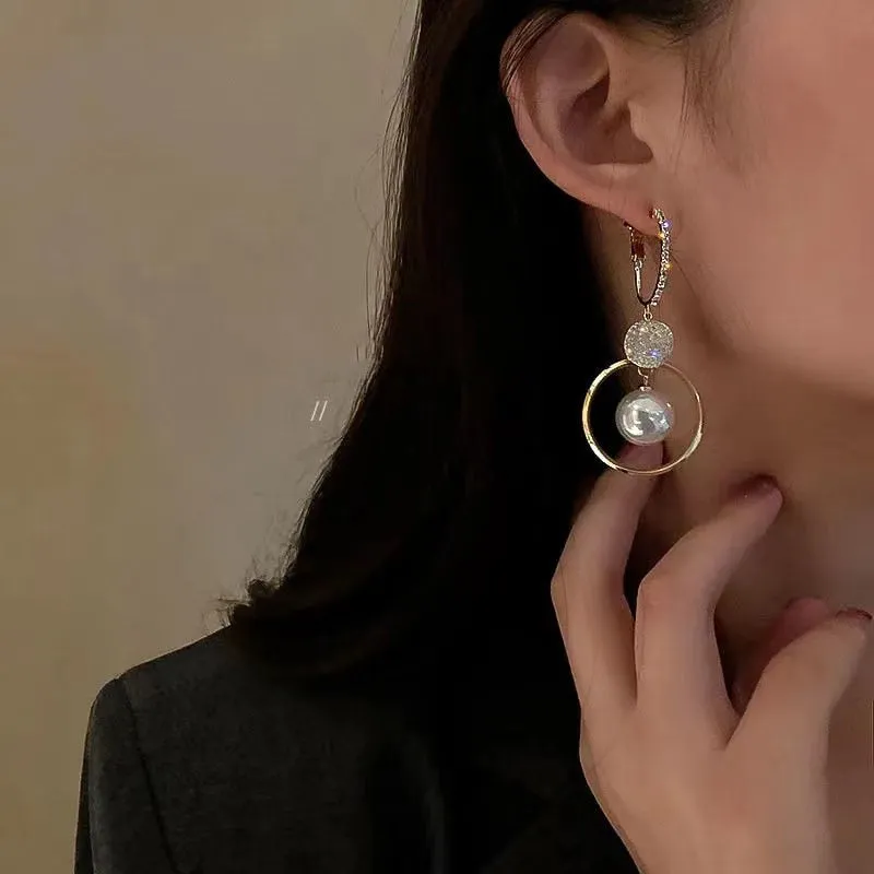 White Pearl Drop Earrings