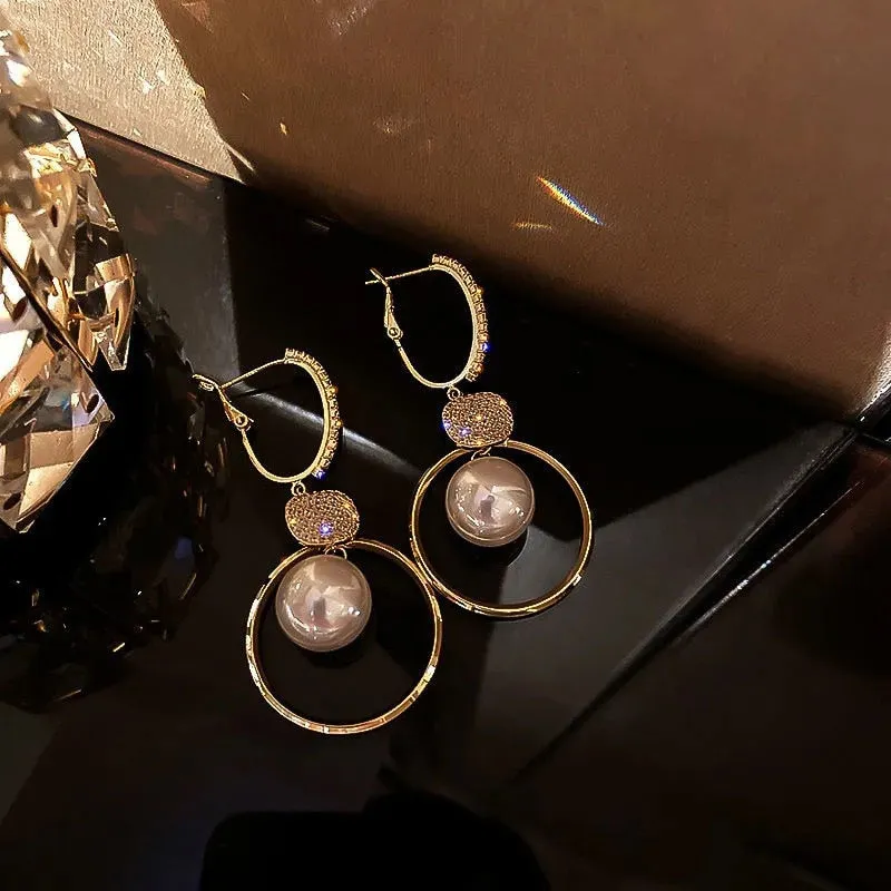 White Pearl Drop Earrings