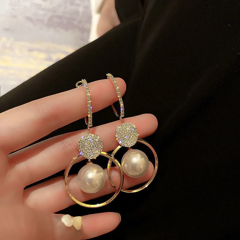 White Pearl Drop Earrings
