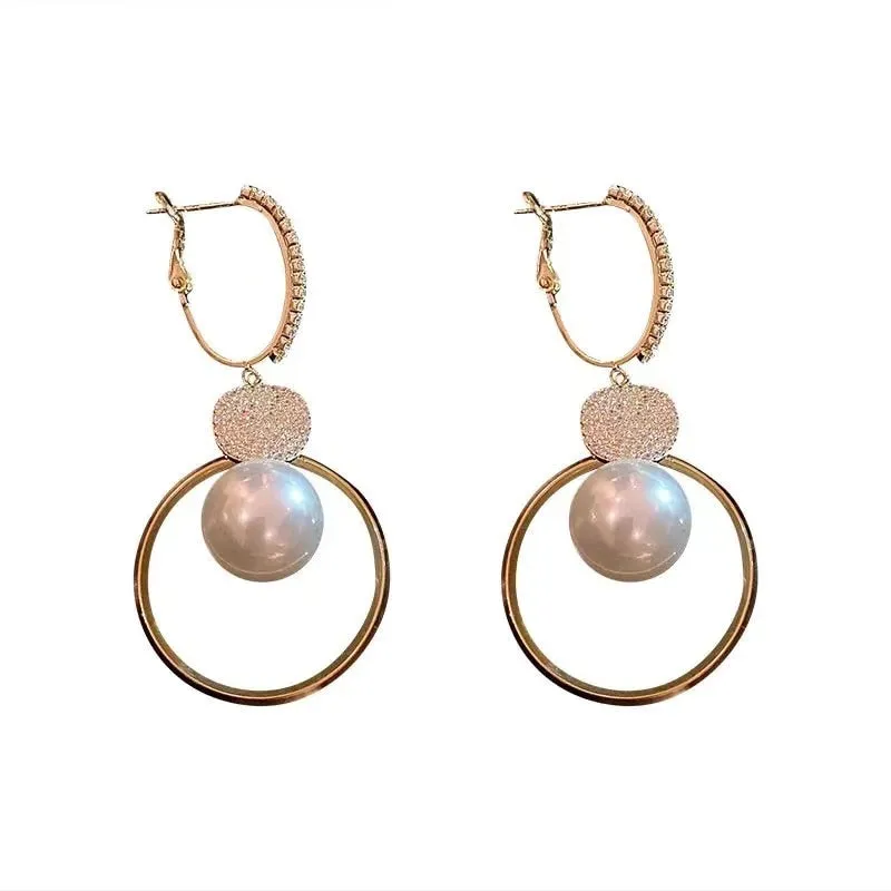 White Pearl Drop Earrings