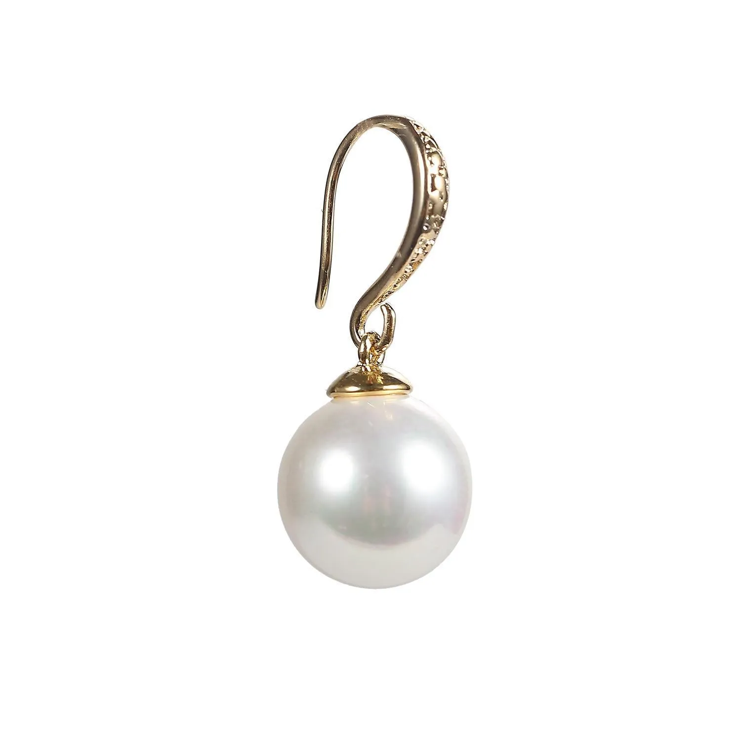White/Gold Pearl Earrings PEA002