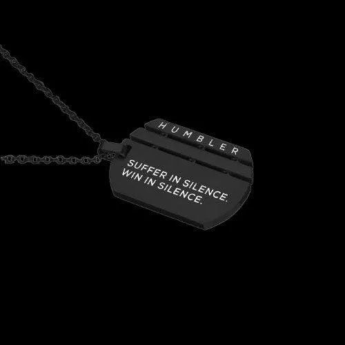 'Win In Silence' Dog Tag ( Black )