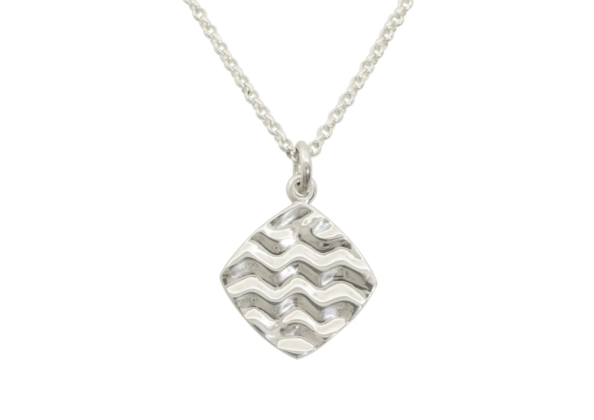 Zodiac Wave Pendants, White Gold & Platinum